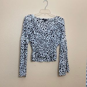 XS Express- Black & White Animal Print Top